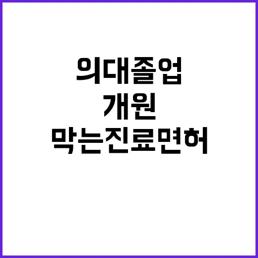 의대졸업 개원 막는…