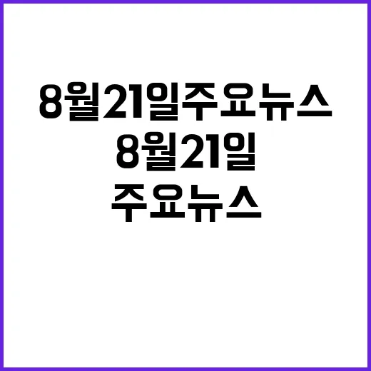 뉴스투나잇 놓칠 수 없는 8월 21일 주요 뉴스!