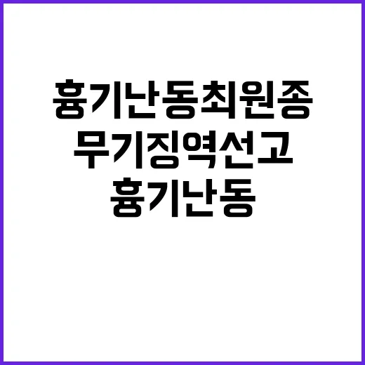 흉기 난동 최원종 항소심에서도 무기징역 선고!