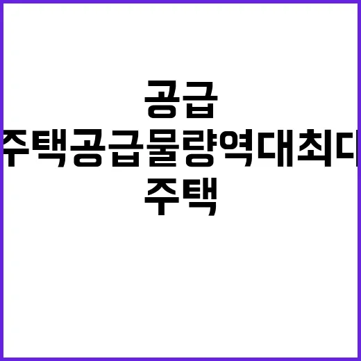 공공주택 공급물량 역대 최대 수준으로 설정 계획!