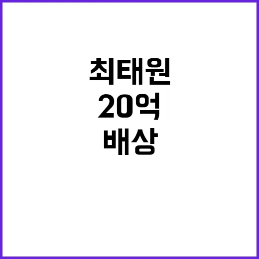 “최태원 20억 배상사건의 모든 진실 공개!”