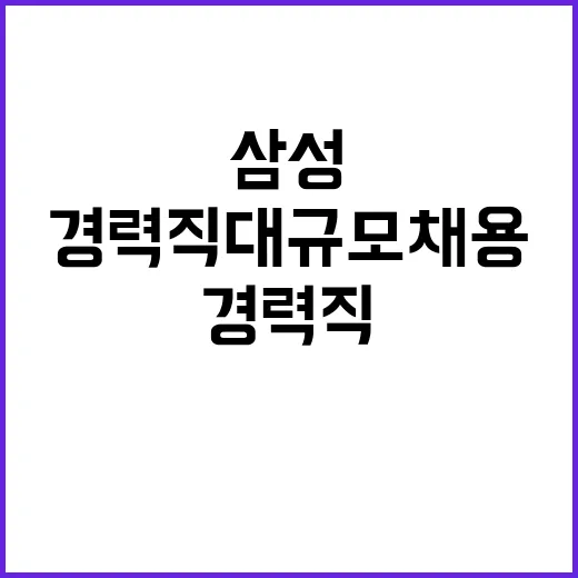 삼성 외국인 경력직 대규모 채용 소식!