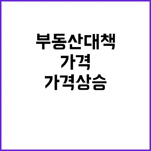 부동산 대책 가격 상승 제약할 수 있는 이유!