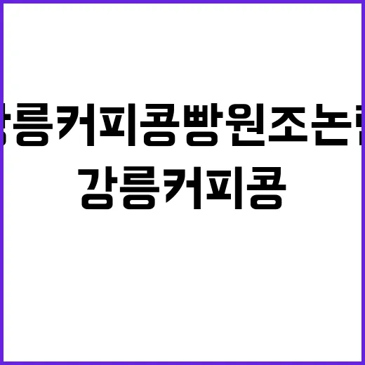 강릉커피콩빵 원조 논란 법원 판단은?