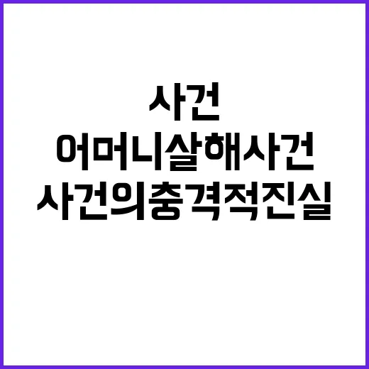 구속된 아들 어머니 살해 사건의 충격적 진실!