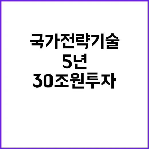 국가전략기술 5년 30조 원 투자 계획 공개!