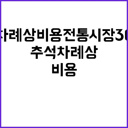 추석 차례상 비용 전통시장 30만원으로 감소!