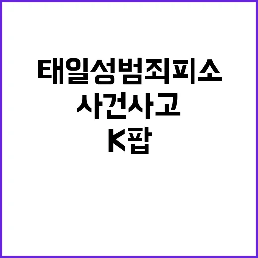 K팝 태일 성범죄 피소로 사건 사고 증가!