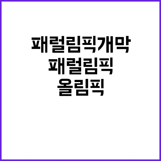 패럴림픽 개막 올림픽 감동 다시 찾다!