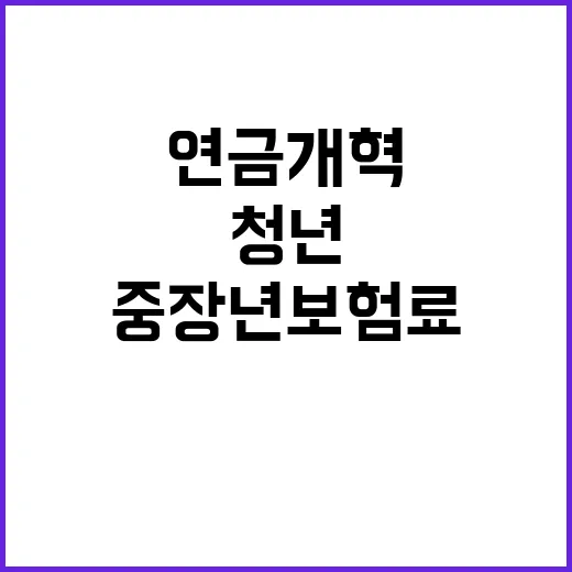 연금개혁 청년과 중장년 보험료 차등화 발표!