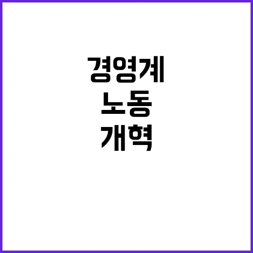 노동 개혁 경영계의 긍정적인 반응과 기대!