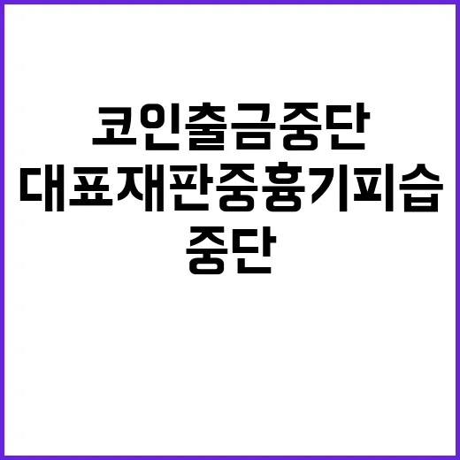 코인 출금 중단 업…