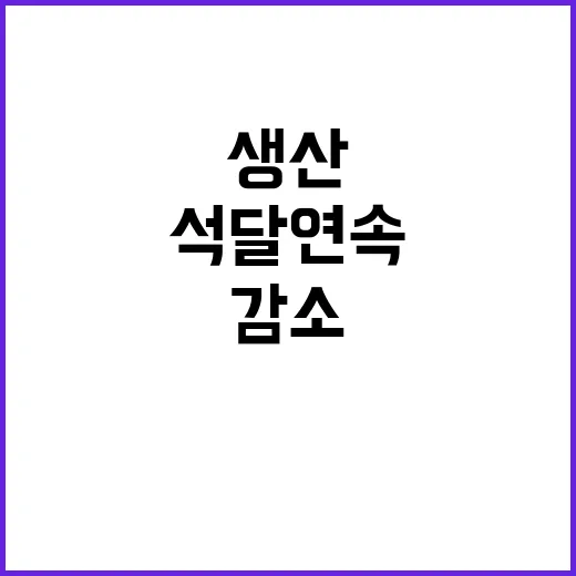 7월 생산 감소 석달 연속 하락 원인 분석!