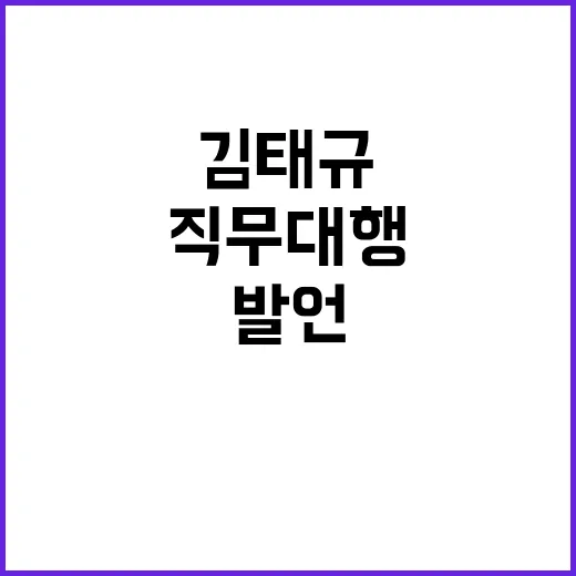 감사 요구 꼼수인가? 김태규의 직무대행 발언!