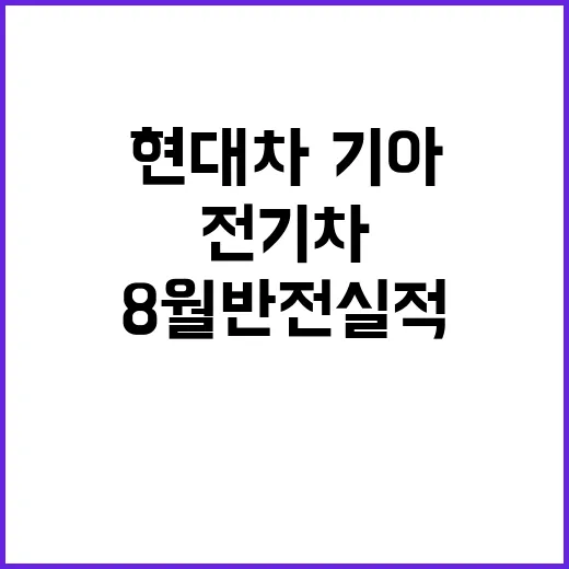 전기차 현대차·기아 8월 반전 실적 대공개!