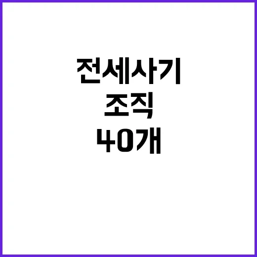 전세사기 범죄집단 40개 조직 적발 사실 공개!