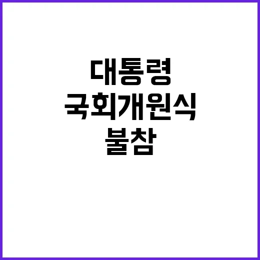 국회 개원식 대통령 불참의 충격적인 이유 공개!