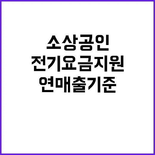 전기요금 지원 소상공인 연 매출 기준 완화!