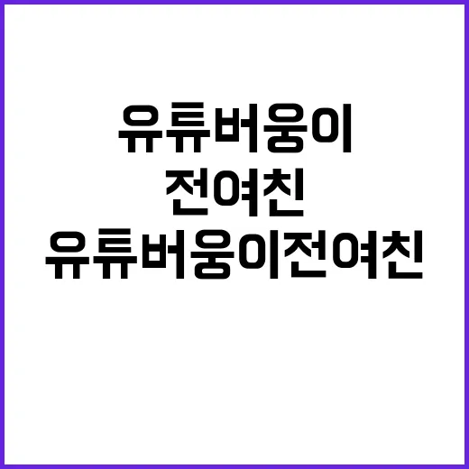 유튜버 웅이 전여친…