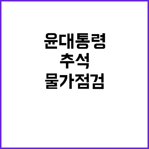 물가 점검 윤 대통령의 추석 장바구니 공개!