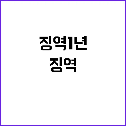 법 허점 이용 질책받은 징역 1년의 진실!