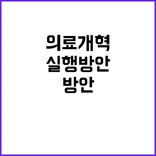 의료개혁 첫 번째 실행 방안 공개! 点击하라!