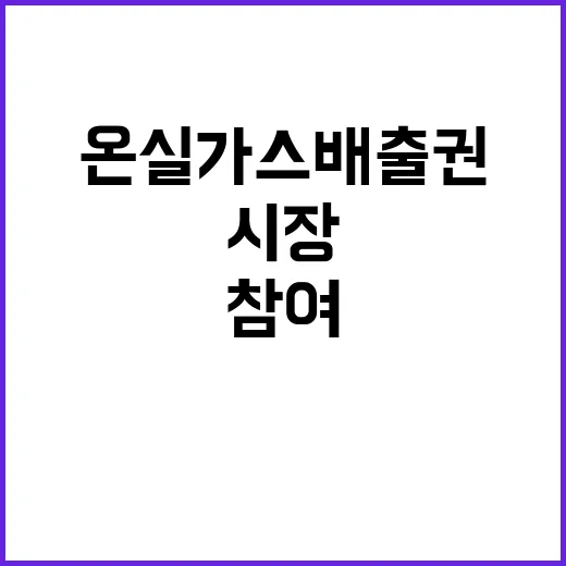 온실가스 배출권 시장 대형 금융사 참여 소식!