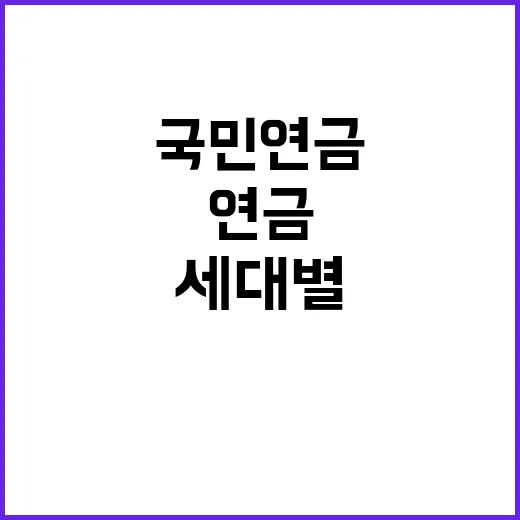 국민연금 세대별 차…