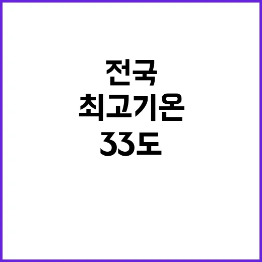 소나기 전국 확대…최고기온 26도에서 33도!