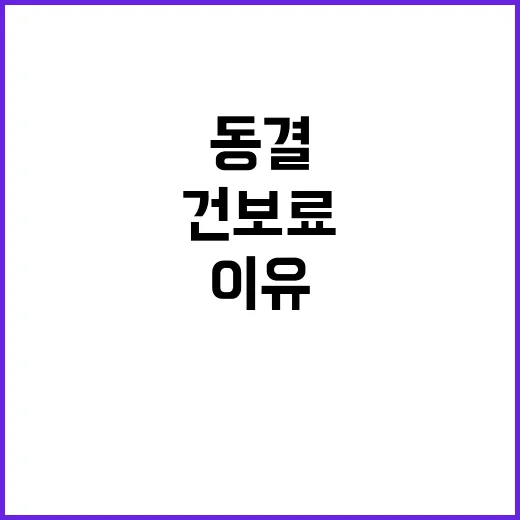 건보료 유례없는 동결! 내년 변동 없는 이유는?