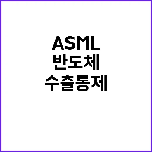 ASML 수출 통제 반도체 산업의 미래는?