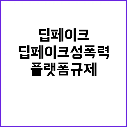 “딥페이크 성폭력 플랫폼 규제 필요하다고 주장한다!”