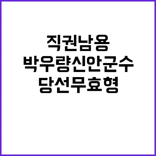 ‘직권남용’ 박우량 신안군수 또 다시 당선무효형!