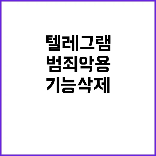 텔레그램 기능 삭제 범죄 악용 우려 커져!