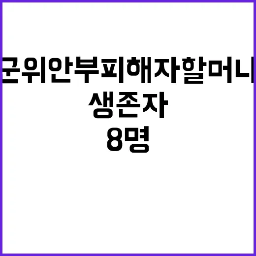 일본군 위안부 피해자 할머니 별세 생존자는 8명!