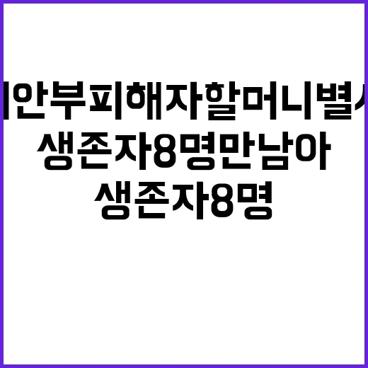 위안부 피해자 할머니 별세 생존자 8명만 남아