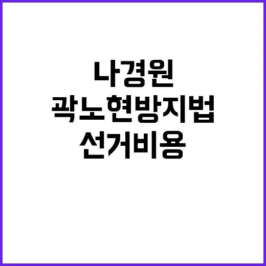 곽노현 방지법 나경원 선거비용 미반납자 출마금지!