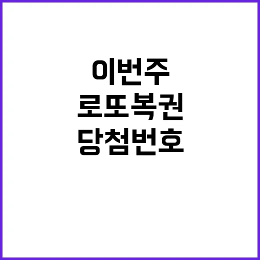 로또 복권 이번 주 당첨 번호 공개! 먹튀 주의!