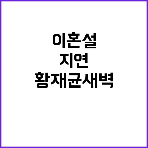 지연 이혼설 황재균…