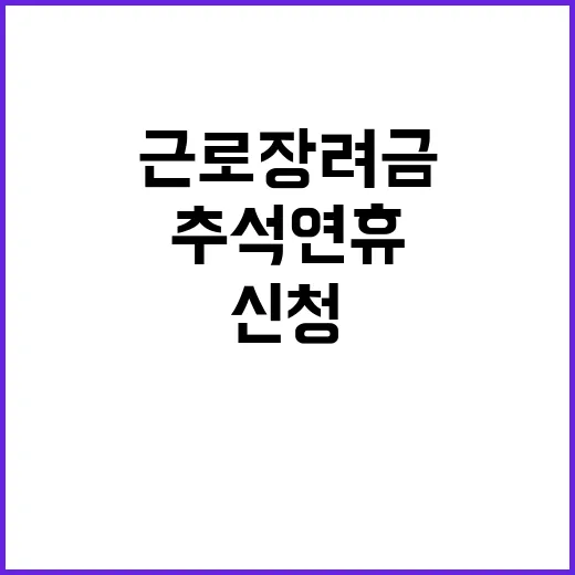 근로장려금 추석 연휴 전에 신청해야 하는 이유!