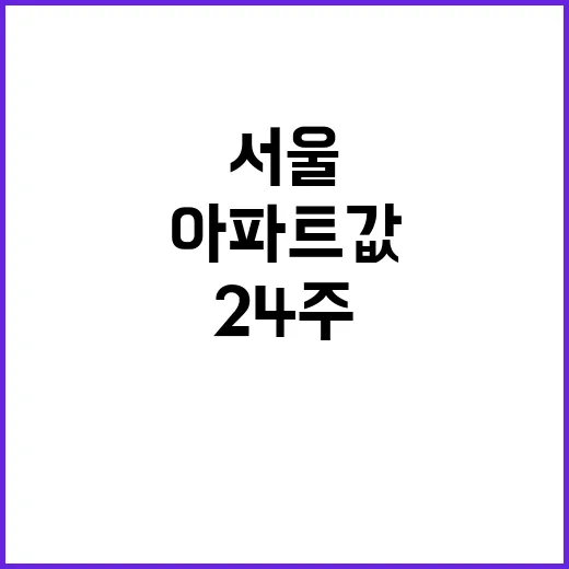 아파트값 상승 서울 24주 연속 상승세 기록!