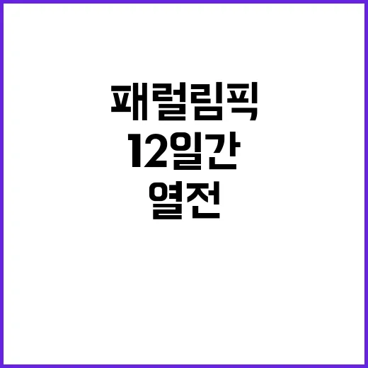 패럴림픽 12일간 열전의 감동적 여정 종료!