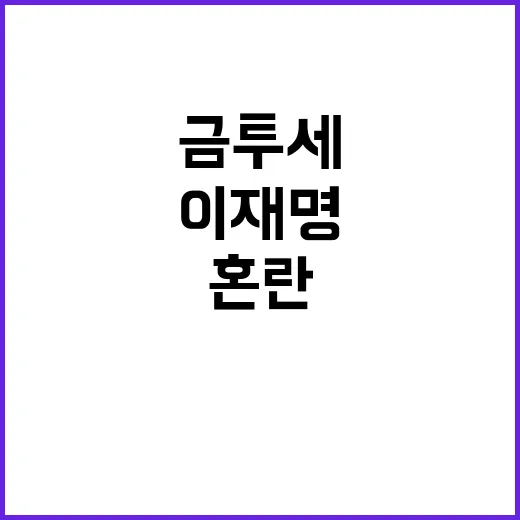 금투세 혼란 이재명…