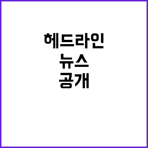 헤드라인 지금 이 순간의 놀라운 뉴스 공개!