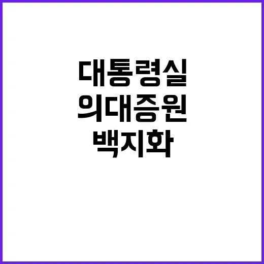 의대 증원 대통령실의 백지화 불가능한 이유는?