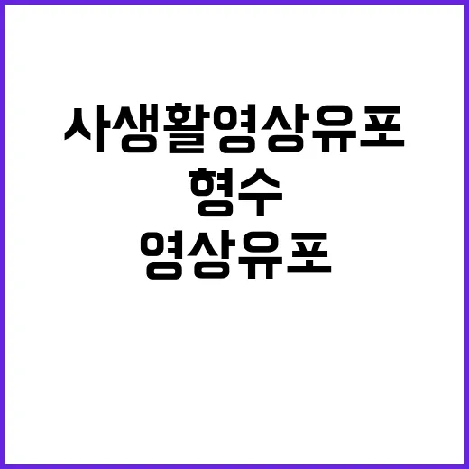 “혼내주고 싶었다”…형수 사생활 영상 유포 사건 충격!