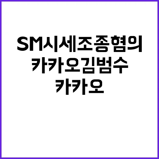 SM 시세조종 혐의 카카오 김범수의 반전 주장!