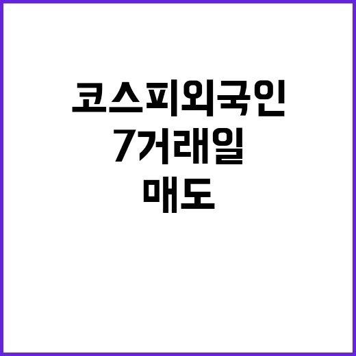 코스피 외국인 매도폭탄 속 7거래일 내리막!