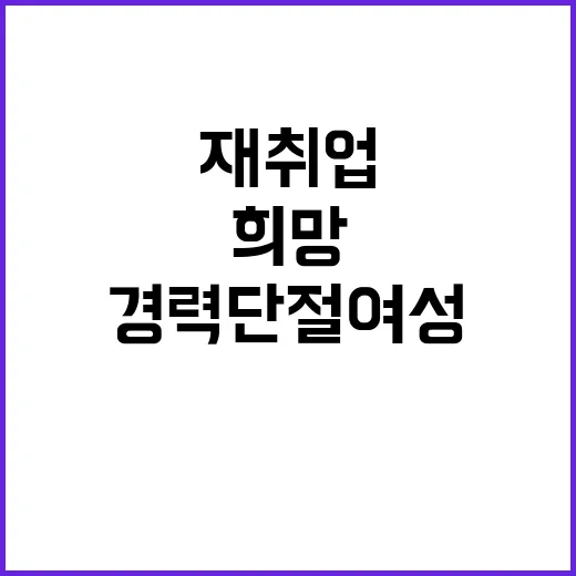 경력단절여성 재취업…