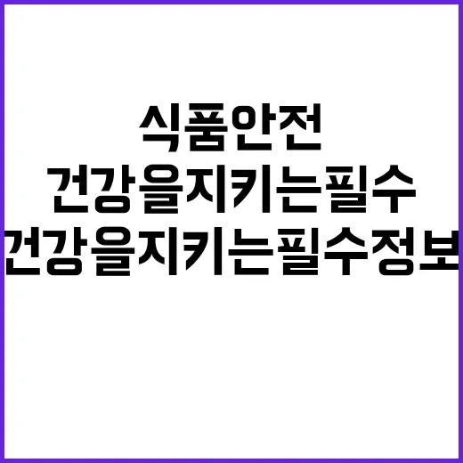 추석 식품 안전 건강을 지키는 필수 정보!